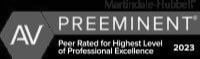 Martindale Hubbell | AV Preeminent Peer Rated for Highest Level of Professional Excellence 2023